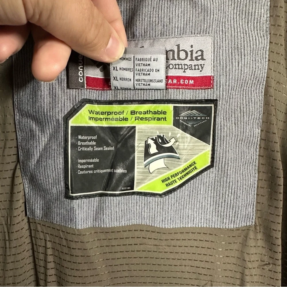 Columbia Convert Omni-Tech Gray Snowboard Jacket Men’s XL Waterproof Hooded
